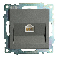 Розетка компьютерная 1-местная RJ-45 (механизм), серия Катрин, графит, GLS00-7107-06 49418 Розетка компьютерная 1-местная RJ-45 (механизм), серия Катрин, графит, GLS00-7107-06 49418