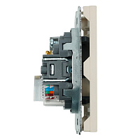 Розетка TV + компьютерная RJ-45 (механизм), STEKKER, серия Эмили, RST00-5106-08, кашемир, soft touch 49898 Розетка TV + компьютерная RJ-45 (механизм), STEKKER, серия Эмили, RST00-5106-08, кашемир, soft touch 49898