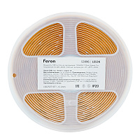 Лента светодиодная 720SMD(2110) 10Вт/м 24V 5000*8*1.8мм IP20 4000К, LS536 FERON СВОБОДНЫЙ РЕЗ