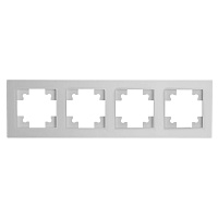 Рамка 4-местная, стекло, STEKKER, GFR00-7004-01, серия Катрин, белый матовый 49597