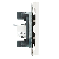 Розетка TV + компьютерная RJ-45 (механизм), STEKKER, серия Эмили, RST00-5106-01, белый фарфор, soft touch  49872