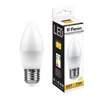 Лампа светодиодная Feron LB-97 Свеча E27 7W 175-265V 2700K 25758 Лампа светодиодная Feron LB-97 Свеча E27 7W 175-265V 2700K 25758