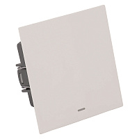 Выключатель 1-клавишный c индикатором (механизм), STEKKER, 250В, 10А, серия Мия, RSW10-3101-08, пудровый жемчуг 50475