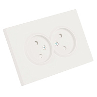 Розетка 2-местная с з/ш, б/з, СЗК, STEKKER, 250В, 16А, серия Эмили, RST16-5116-01ZK, белый фарфор, soft touch 50237