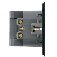 Розетка 1-местная з/ш с/з 16А + USB + Type C (механизм), STEKKER, 250В, 20W, серия Мия, RST16-3119-05, черный бархат 50452