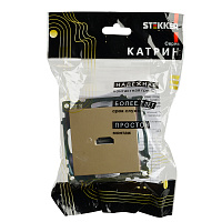 Розетка HDMI 2.1, Type A (механизм), STEKKER, GLS00-7118-08, серия Катрин, золото 50060