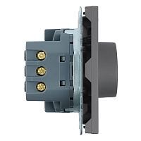 Терморегулятор механический (механизм), STEKKER, 230В, 3500Вт, серия Эмили, RSW00-5120-10, платиново-серый, soft touch 50712