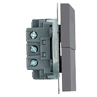 Выключатель 2-клавишный самовозвратный (механизм), STEKKER, 250В, 10А, серия Эмили, RSW10-5113-10, платиново-серый, soft touch 50329