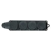 Розетка переносная 4-местная c/з, STEKKER, RST16-24-44, 250В, 16А, IP44, черный 39019 Розетка переносная 4-местная c/з, STEKKER, RST16-24-44, 250В, 16А, IP44, черный 39019