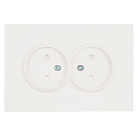 Розетка 2-местная с з/ш, б/з, СЗК, STEKKER, 250В, 16А, серия Эмили, RST16-5116-01ZK, белый фарфор, soft touch 50237