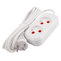 Удлинитель 2-местный б/з Stekker, HM01-20-05, 5м, 2x0,75, серия Home (У10-428), белый 39203