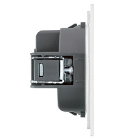 Розетка 1-местная с защитной шторкой (механизм), STEKKER, б/з, 250В, 16А, серия Мия, RST16-3109-01, белая магнолия  50439