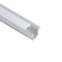 Профиль алюминиевый встраиваемый 9х12мм, серебро, 2м  CAB242 (в комплекте с матовым экраном, 2 заглушками, 4 крепежами) FERON