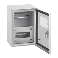 Шкаф учетно-распределительный навесной ЩУРн-1/6 STEKKER EBX60-3/1/6.2-54  IP54 (285*190*145) сталь, серия ArcaMetal 50707