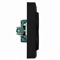 Розетка 2-местная с защитной шторкой STEKKER, с/з, 250В, 16А, серия Эмили, RST16-5114-05, черный уголь, soft touch 49856