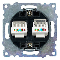 Розетка компьютерная 2-местная RJ-45 (механизм) ,STEKKER ,GLS00-7109-05, серия Катрин, черный  50007 Розетка компьютерная 2-местная RJ-45 (механизм) ,STEKKER ,GLS00-7109-05, серия Катрин, черный  50007