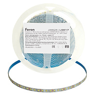 Светодиодная LED лента Feron LS617, 240SMD(2835)/м 19Вт/м 12V 5000*10*1.22мм 3000К, IP20 Артикул 48826 Светодиодная LED лента Feron LS617, 240SMD(2835)/м 19Вт/м 12V 5000*10*1.22мм 3000К, IP20 Артикул 48826