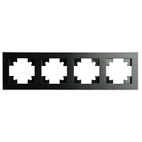 Рамка 4-местная, металл, STEKKER MFR00-7004-05, серия Катрин, черный 50024